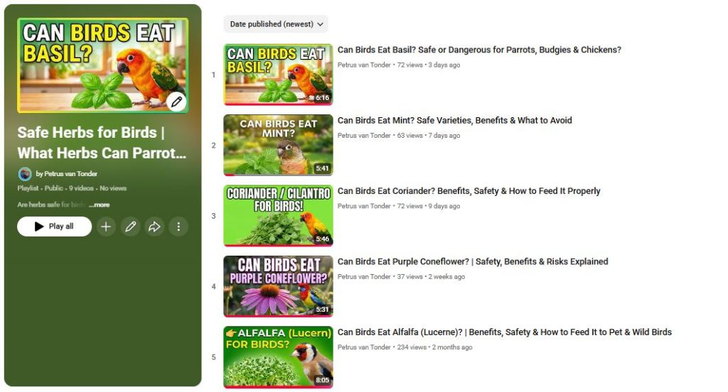 Safe Herbs for Birds | What Herbs Can Parrots and Other Birds Eat